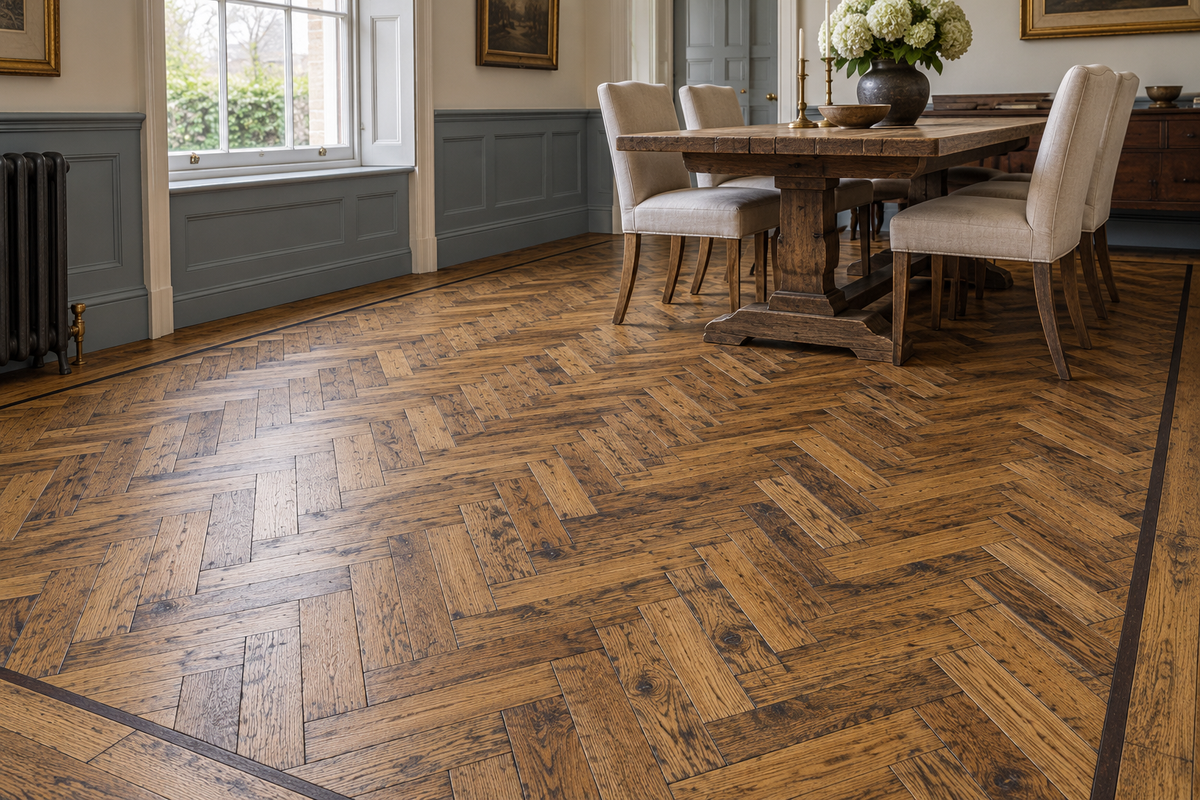 Traditional Solid Oak Herringbone - (ColourH2)